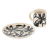 Leaf & Bean Freya Mug & Side Plate 12x9x10cm/21.5x4.5x3cm - Oat & Black Dinnerware Accessories The Cooks Kitchen 