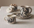 Leaf & Bean Freya Mug & Side Plate 12x9x10cm/21.5x4.5x3cm - Oat & Black