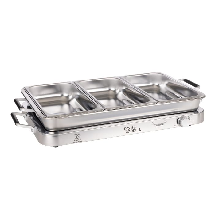 Davis & Waddell 3 In 1 Bain Marie & Warming Tray Stainless Steel 66x36x17cm