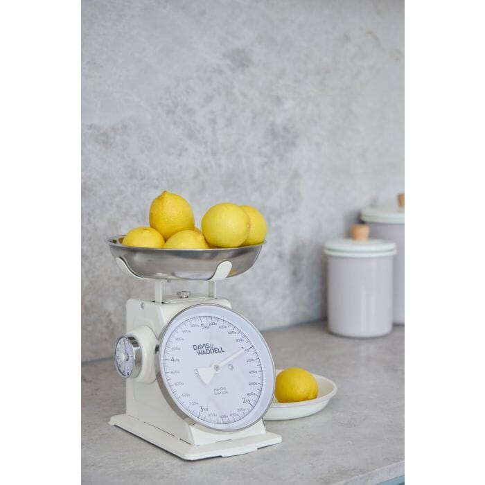 Davis & Waddell Newbury Mechanical Timer And Scale 2pcs Set Cream 21.5x14.9x20.8cm/7.3x7.3x3cm Scales The Cooks Kitchen 