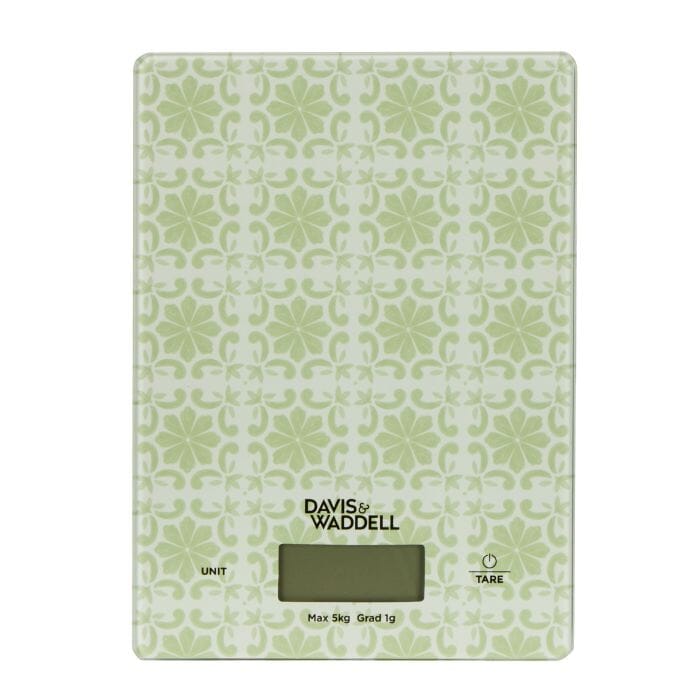 Davis & Waddell 5kg Digital Kitchen Scale Printed Green 20x15x2cm Scales The Cooks Kitchen 