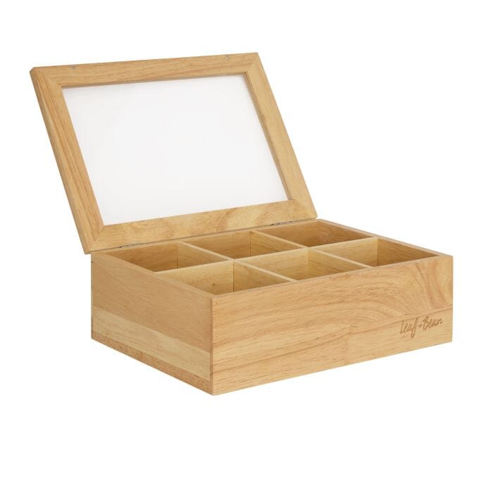 Leaf & Bean Timber Tea Box Large Natural 25x18.5x9cm Tea Storage The Cooks Kitchen 
