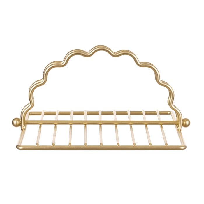 Davis & Waddell Scalloped Napkin Holder Gold 20x18x10cm Napkin Holders The Cooks Kitchen 