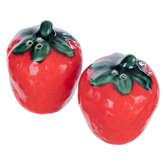 Emporium Strawberry Fields Salt And Pepper Shakers Red & Green 5x5x7cm