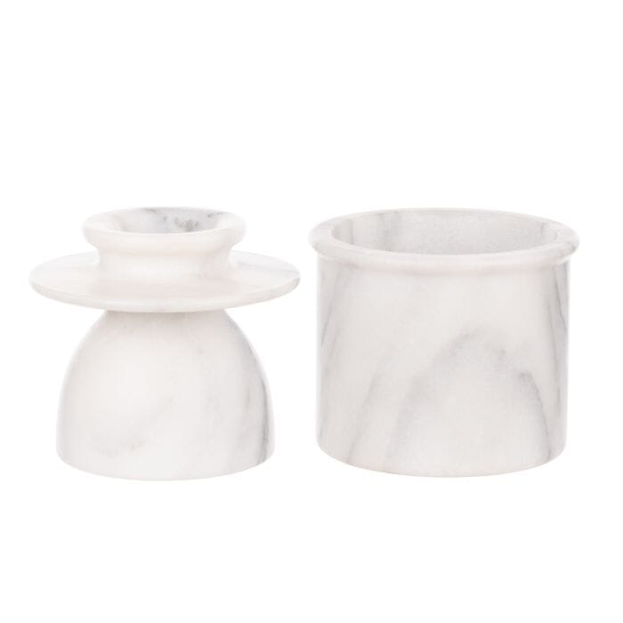 Davis & Waddell Nuvolo Marble French Butter Bell White Grey 15x10.5cm Bread & Butter Storage The Cooks Kitchen 
