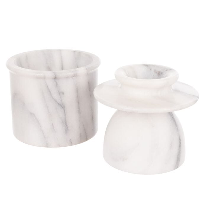 Davis & Waddell Nuvolo Marble French Butter Bell White Grey 15x10.5cm Bread & Butter Storage The Cooks Kitchen 