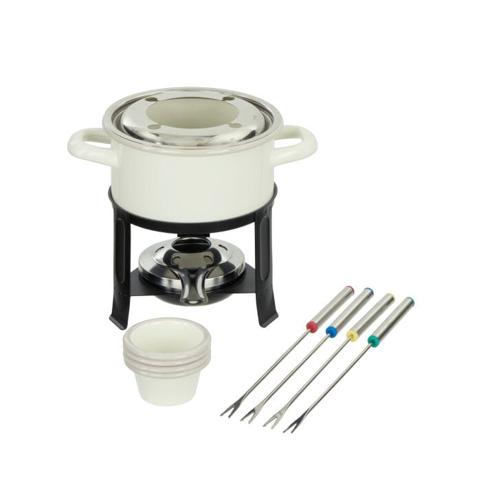 Davis & Waddell Daylesford Enamel 4 Person Fondue Set Cream 26x22x23cm Fondue & Dessert Pans The Cooks Kitchen 