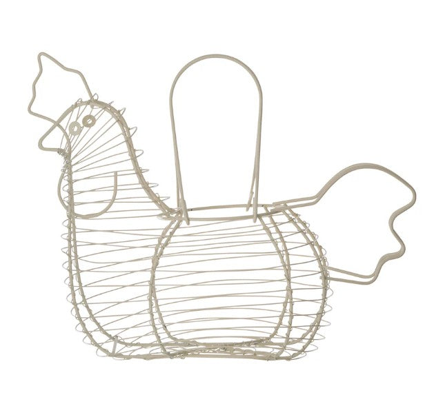 Davis & Waddell Chicken Egg Basket Cream