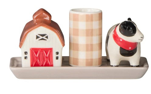 Davis & Waddell Homestead Salt & Pepper Shaker With Toothpick Holder