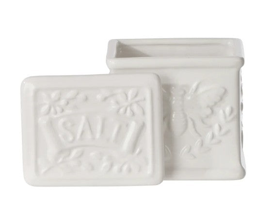 Davis & Waddell Wildflower & Hive Salt Cellar White 9.4x7.7x9.4cm
