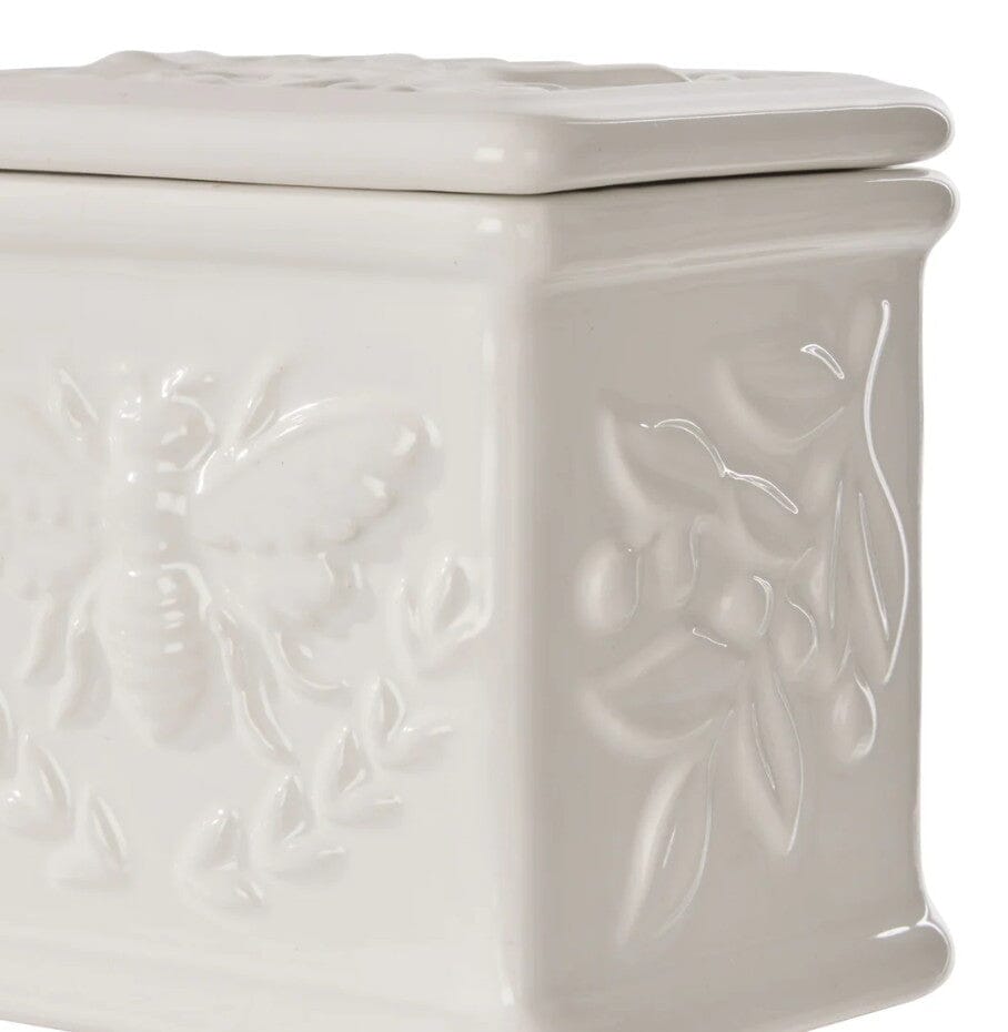Davis & Waddell Wildflower & Hive Salt Cellar White 9.4x7.7x9.4cm Herb & Spice Storage The Cooks Kitchen 