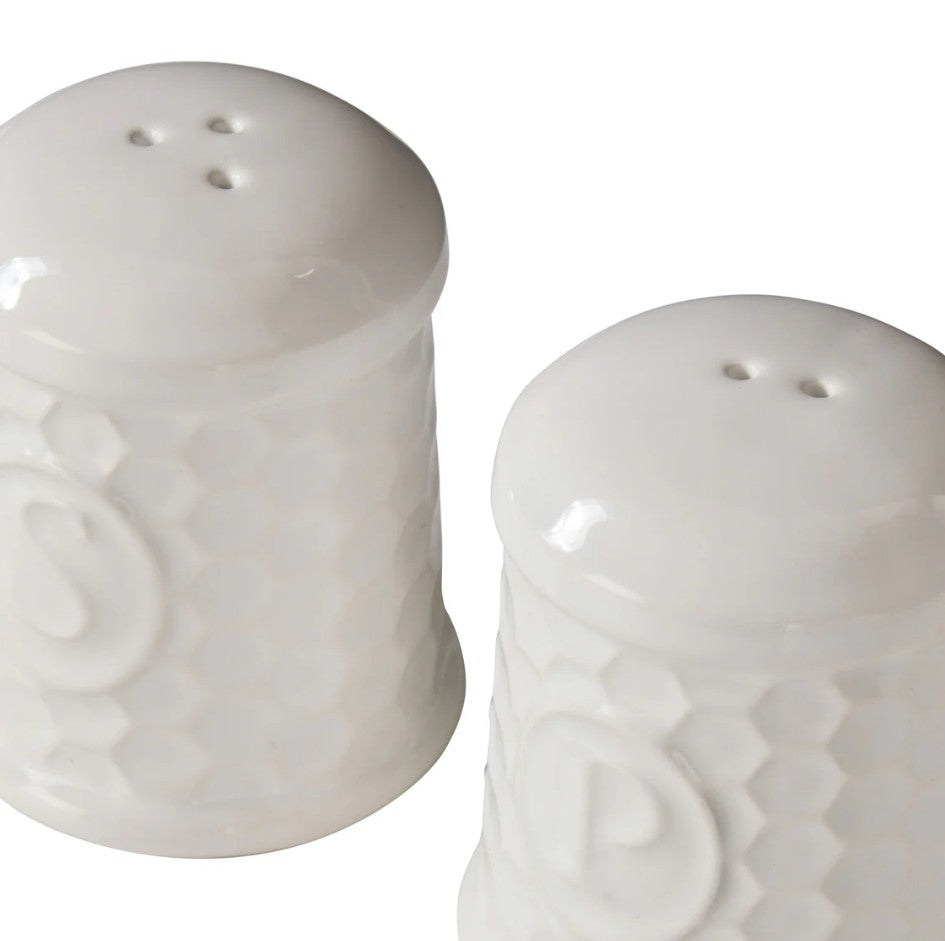 Davis & Waddell Wildflower & Hive Salt & Pepper Shakers White