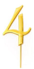 Sugar Crafty - Gold Cake Topper Number 4 Number Toppers The Cooks Kitchen 
