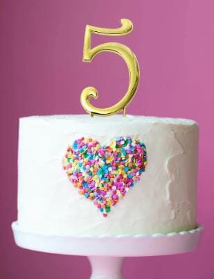 Sugar Crafty Gold Cake Topper (7cm) #5 Number Toppers The Cooks Kitchen 