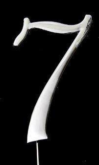 Sugar Crafty - Silver Cake Topper 7cm - Number 7