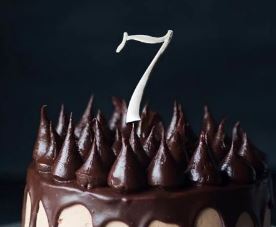 Sugar Crafty - Silver Cake Topper 7cm - Number 7