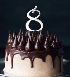 Sugar Crafty - Silver Cake Topper Number 8
