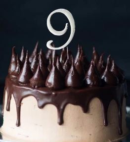 Sugar Crafty - Silver Cake Topper Number 9