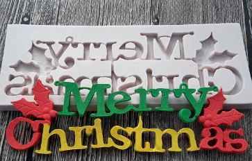 Sugar Craft Silicone Mould - Merry Christmas