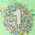 Cake & Candle - Mini Glitter Candle White - Number 1 Candles The Cooks Kitchen 