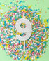 Cake & Candle - Mini Glitter Candle White - Number 9 Candles The Cooks Kitchen 