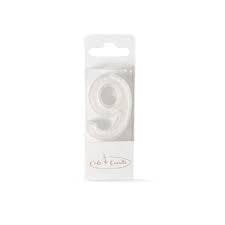 Cake & Candle - Mini Glitter Candle White - Number 9 Candles The Cooks Kitchen 