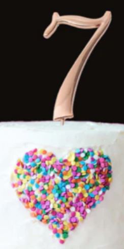 Sugar Crafty Rose Gold Cake Topper - Number 7