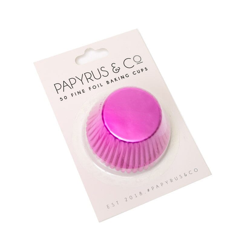 Papyrus & Co 50 Fine Foil Baking Cups - Hot Pink 50mm Boards & Boxes & Packaging The Cooks Kitchen Mandurah 