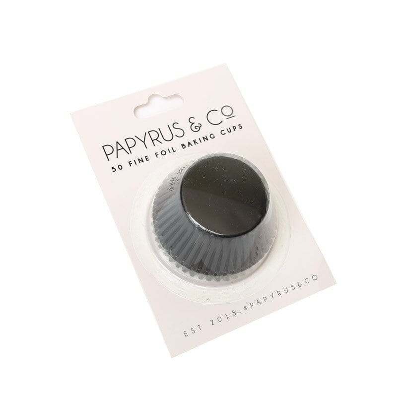 Papyrus & Co Foil Baking Cups - Black 50mm Boards & Boxes & Packaging The Cooks Kitchen Mandurah 