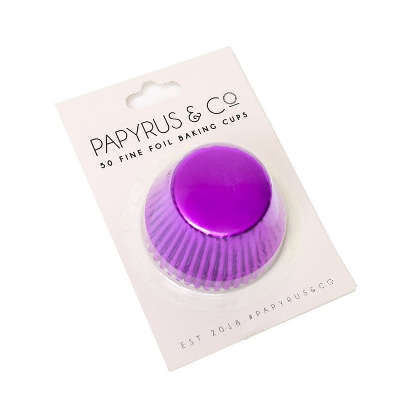 Papyrus & Co 50 Fine Foil Baking Cups - Purple 50mm Boards & Boxes & Packaging The Cooks Kitchen Mandurah 