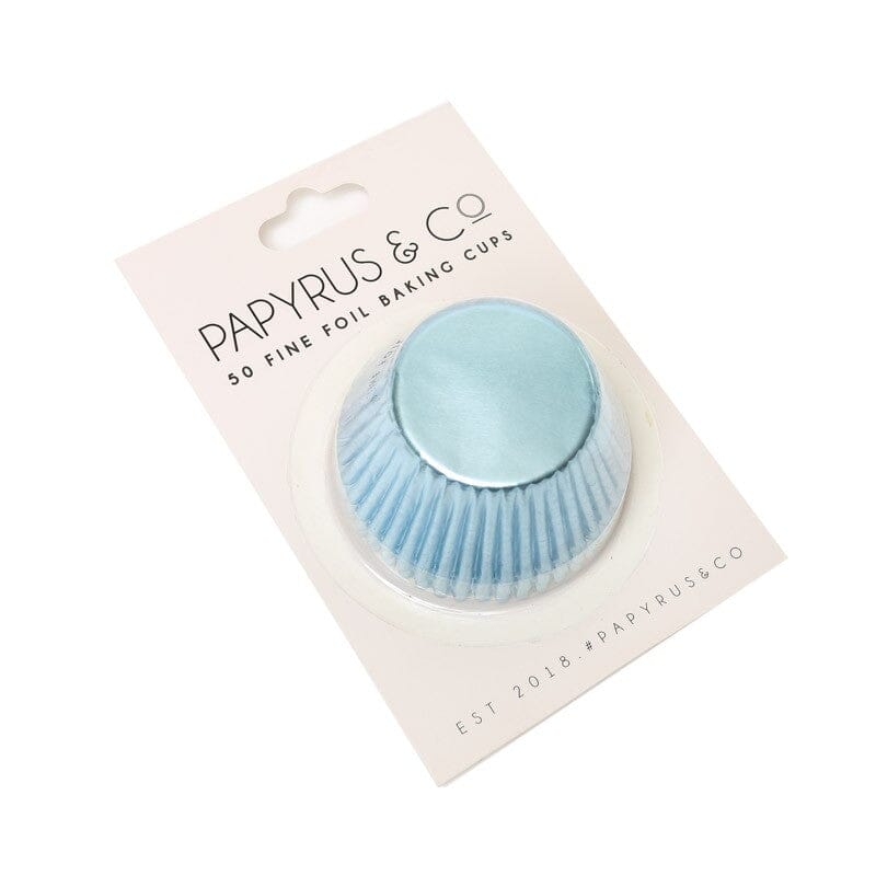Papyrus & Co Foil Baking Cups - Pastel Blue 50mm Boards & Boxes & Packaging The Cooks Kitchen Mandurah 