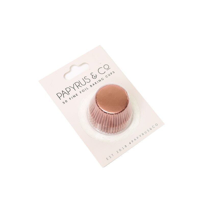 Papyrus & Co - 50 Foil Baking Cups - Rose Gold 35mm Boards & Boxes & Packaging The Cooks Kitchen Mandurah 