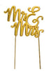 Cake & Candle Gold Plated Cake Topper - Mr & Mrs