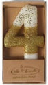 Cake & Candle 8cm Gold Glitter Dipped Candle - Number 4 Candles The Cooks Kitchen 