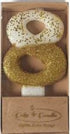 Cake & Candle 8cm Gold Glitter Dipped Candle - Number 8 Candles The Cooks Kitchen 