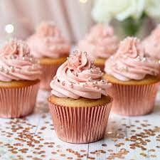 Papyrus & Co - 50 Foil Baking Cups - Rose Gold - 480mm Boards & Boxes & Packaging The Cooks Kitchen 