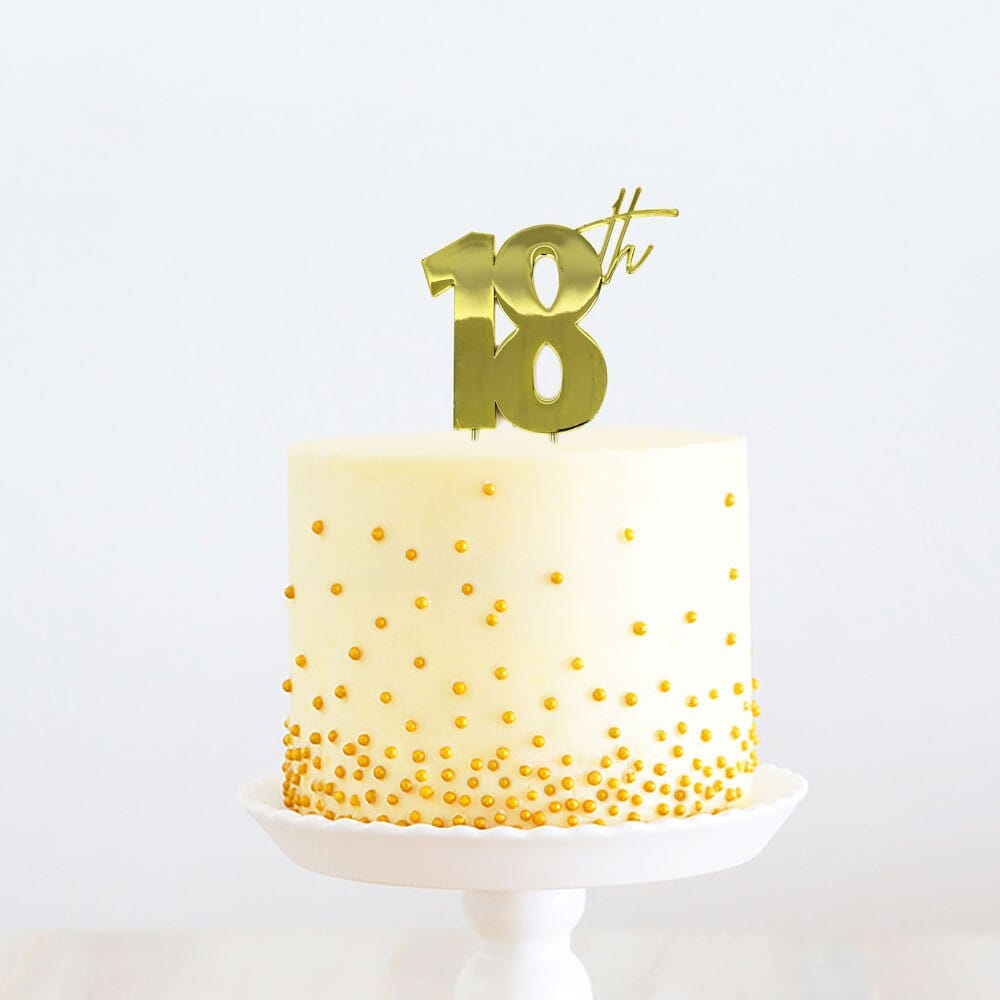 Gold Metal Topper - 18th Cake Toppers The Cooks Kitchen Mandurah 