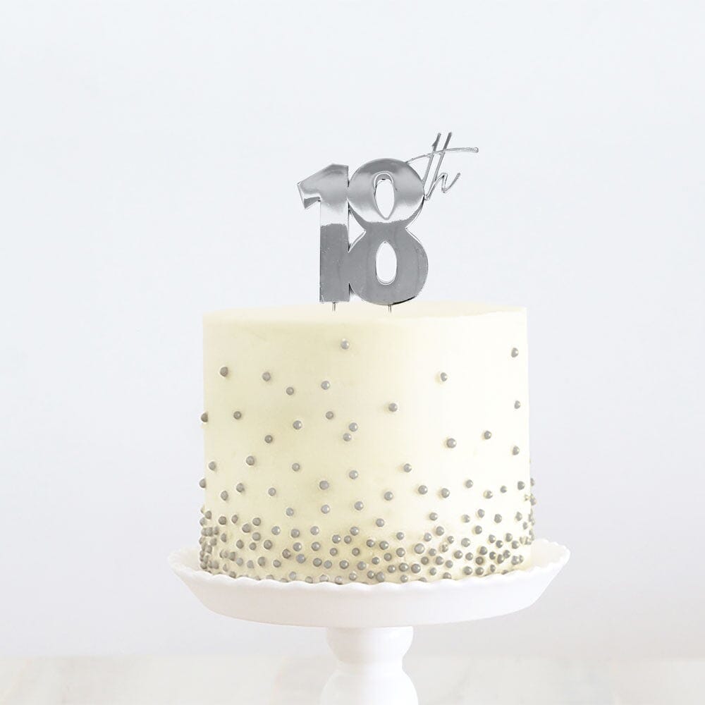 Silver Metal Cake Topper - 18th Cake Toppers The Cooks Kitchen Mandurah 