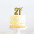 Cake & Candle Topper - 21st Gold Acrylic Cake Toppers The Cooks Kitchen Mandurah 