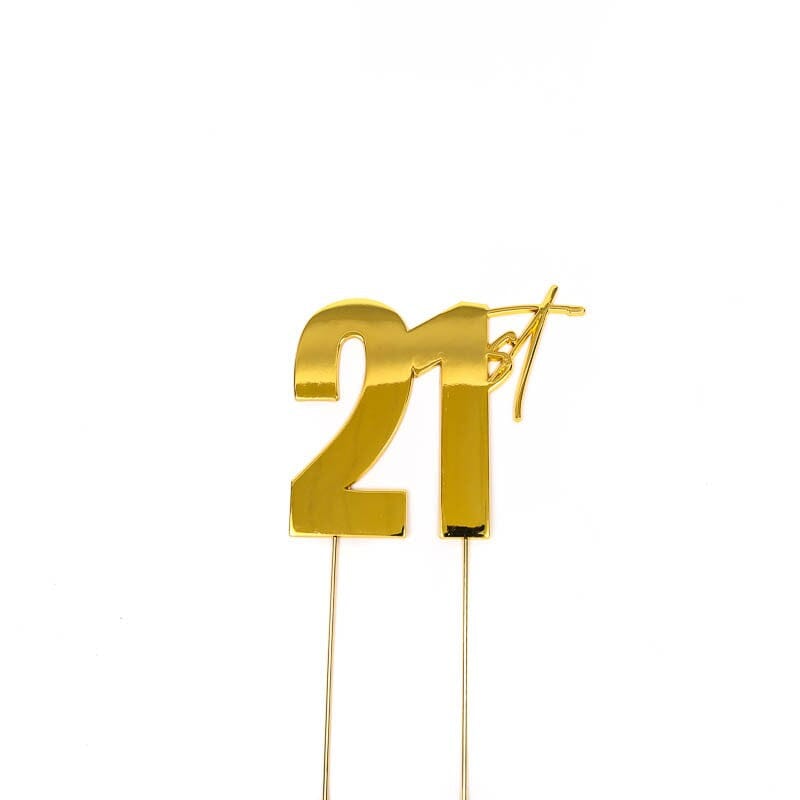 Cake & Candle Topper - 21st Gold Cake Toppers The Cooks Kitchen Mandurah 