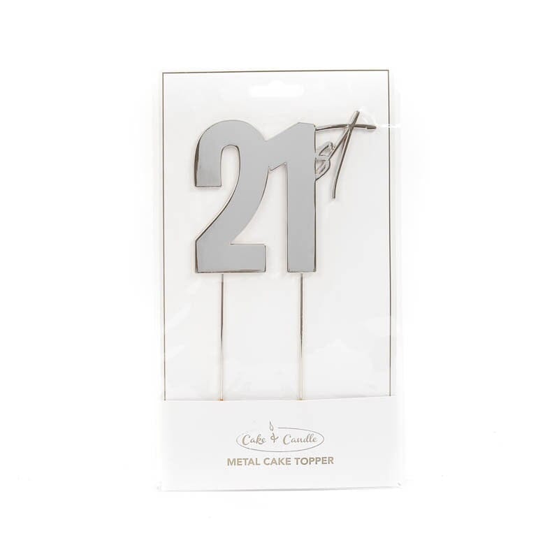 Cake & Candle Topper - 21st Silver Cake Toppers The Cooks Kitchen Mandurah 