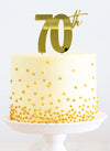 Cake & Candle Gold Metal Topper 70th