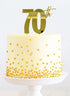 Cake & Candle Gold Metal Topper 70th