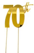 Cake & Candle Gold Metal Topper 70th