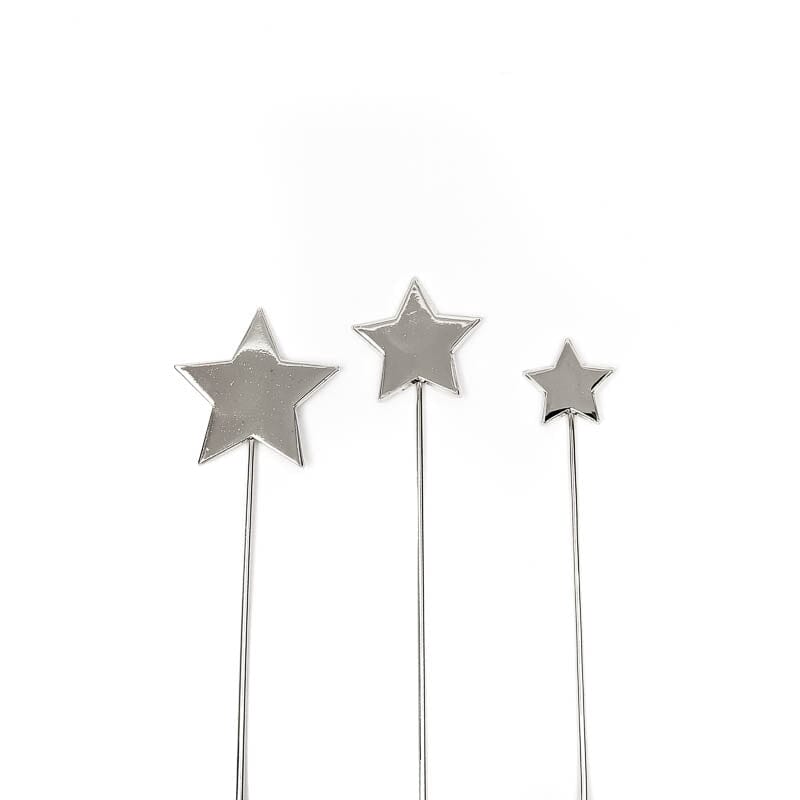 Cake & Candle - Silver Metal Cake Topper - Stars Number Toppers The Cooks Kitchen 