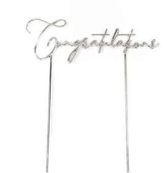Cake & Candle Congratulations Cake Topper Silver