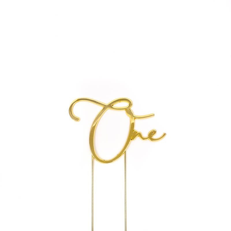 Gold Metal Cake Topper - One Acrylic Cake Toppers The Cooks Kitchen 