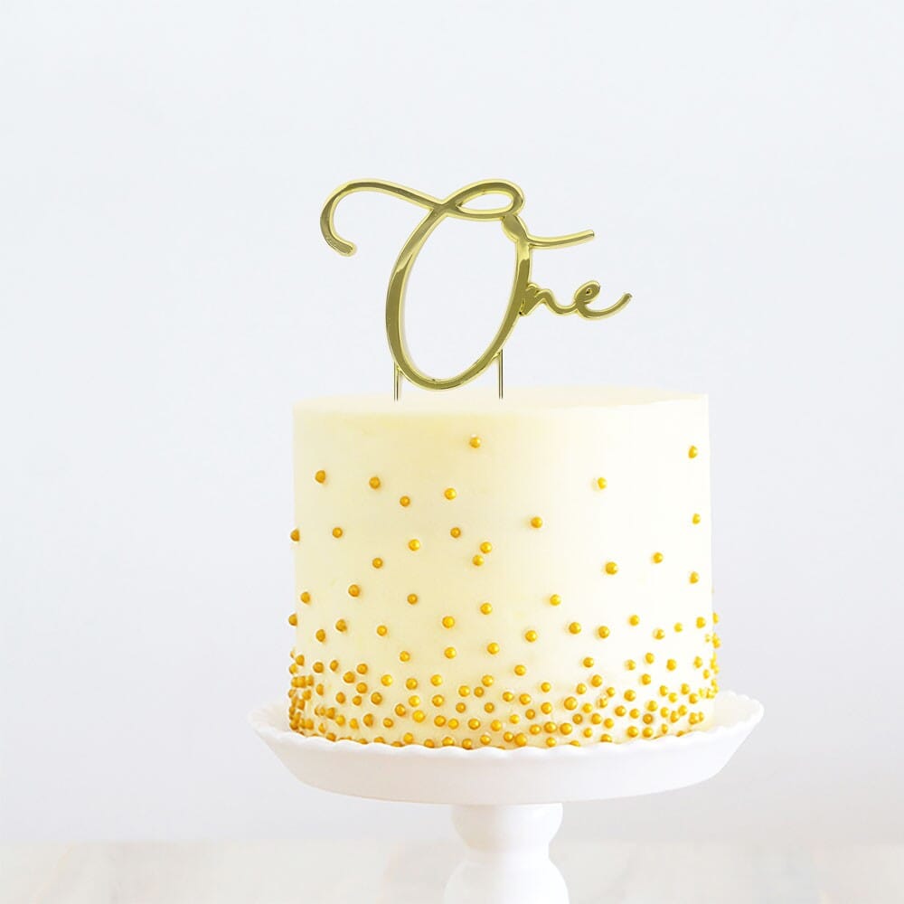 Gold Metal Cake Topper - One Acrylic Cake Toppers The Cooks Kitchen 