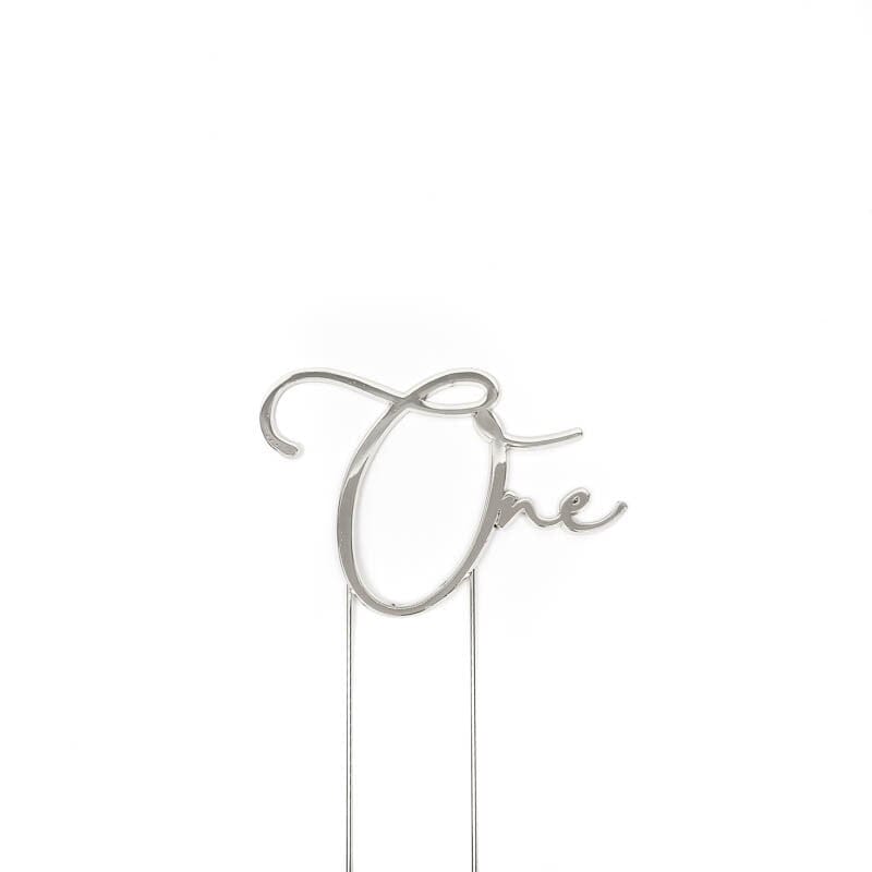 Silver Metal Cake Topper - One Acrylic Cake Toppers The Cooks Kitchen 