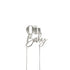 Cake & Candle - Silver Metal Cake Topper - Oh Baby Cake Toppers The Cooks Kitchen Mandurah 